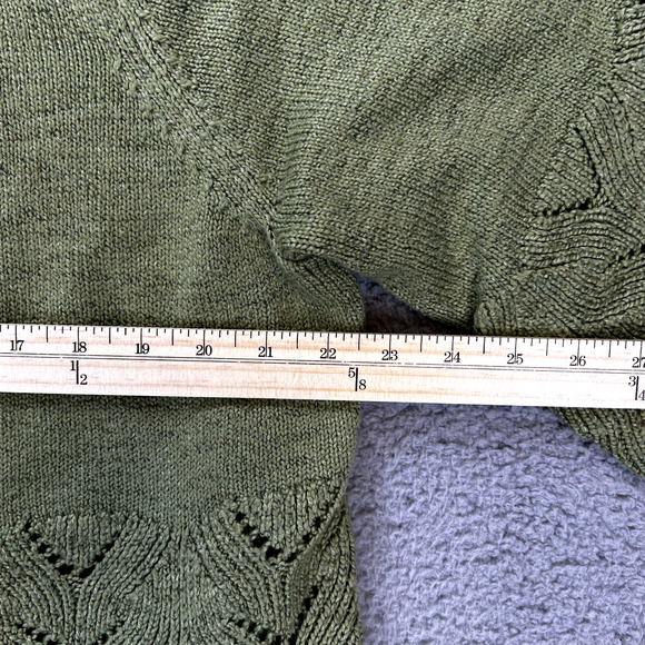 Dress Barn Woman’s Green Half Button Down Cardigan Size 14/16 Cozy Knit - Picture 4 of 10